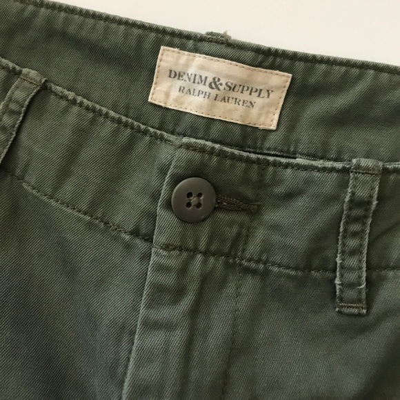 Army green non-stretch straight Ralph Lauren Denim & Supply 27 - Picture 4 of 4